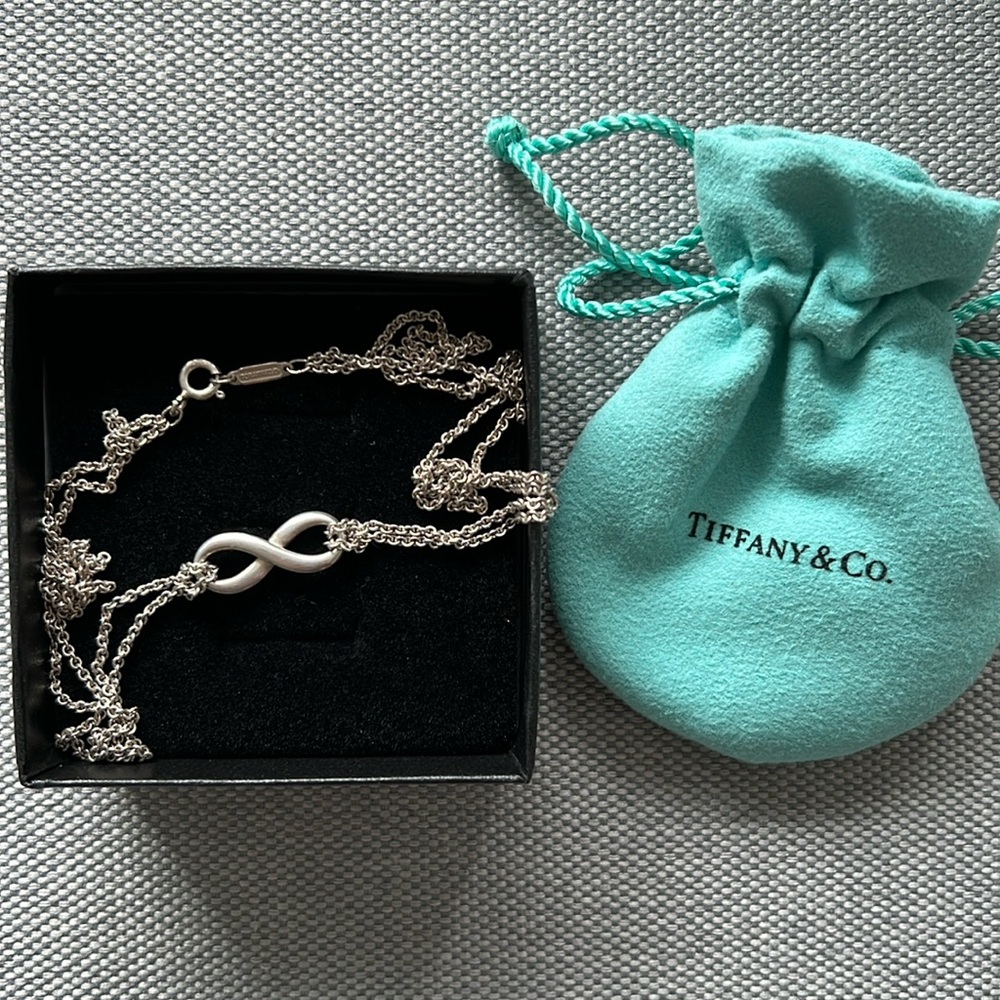 Tiffany & Co. Sterling Silver Double Chain Infinity Necklace